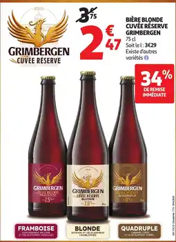 Auchan Direct Grimbergen biere blonde cuvée réserve offre