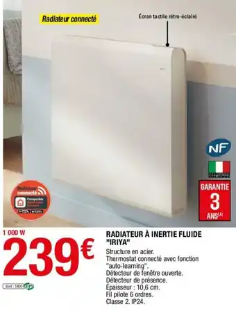 Brico Dépôt Radiateur à inertie fluide "Iriya" offre