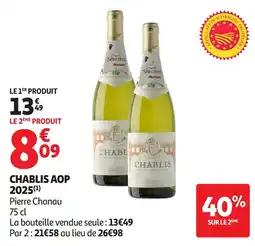 Auchan Direct Pierre chanau chablis aop 2025 offre