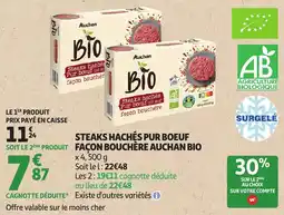 Auchan Direct Auchan Steaks hachés Pur boeuf offre