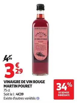 Auchan Direct MARTIN POURET VINAIGRE DE VIN ROUGE offre