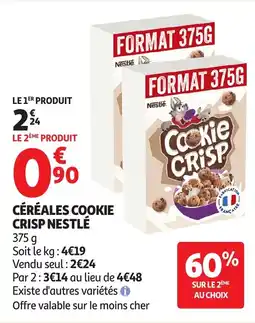 Auchan Direct Nestlé Céréales Cookie Crisp offre