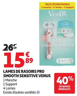 Auchan Direct Gillette Venus Lames de rasoirs Pro Smooth Sensitive offre