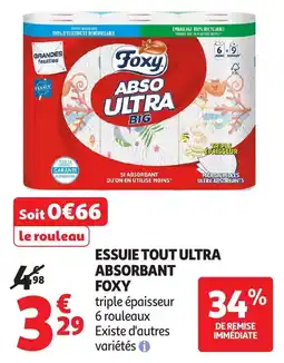 Auchan Direct FOXY ESSUIE TOUT ULTRA ABSORBANT offre