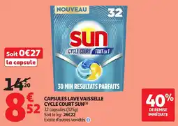 Auchan Direct SUN CAPSULES LAVE VAISSELLE offre