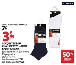 Auchan Direct ATHENA Socquettes ou chaussettes homme offre