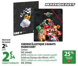 Auchan Direct MARIO KART CHEMISE ÉLASTIQUE 3 RABATS offre