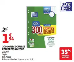 Auchan Direct Oxford 300 copies doubles perforées offre