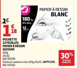 Auchan Direct Auchan Papier à dessin blanc offre
