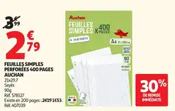 Auchan Direct Auchan Feuilles simples offre