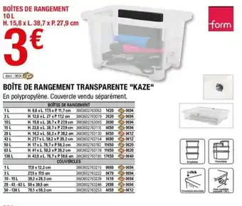 Brico Dépôt Boîte de rangement transparente "Kaze" offre