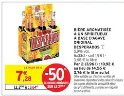 Intermarché Desperados bière aromatisée à un spiritueux à base d'agave original offre