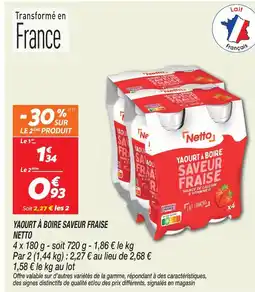 Netto Netto yaourt à boire saveur fraise offre