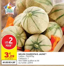 Intermarché Melon charentais jaune offre