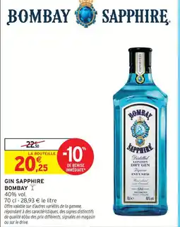 Intermarché Express Bombay gin sapphire offre