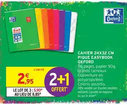 Intermarché Oxford cahier 24x32 cm piqué easybook offre