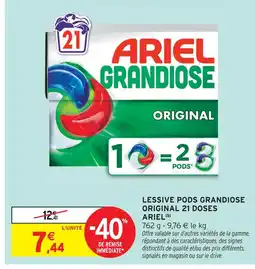 Intermarché Express Ariel lessive pods grandiose original 21 doses offre