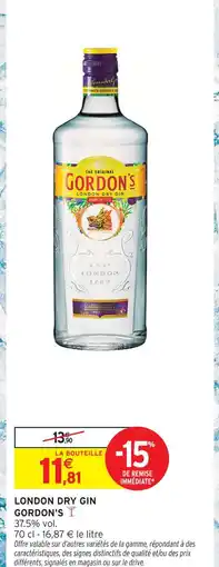 Intermarché Gordon's london dry gin offre