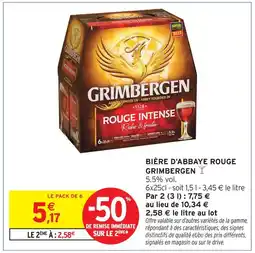 Intermarché Grimbergen bière d'abbaye rouge offre