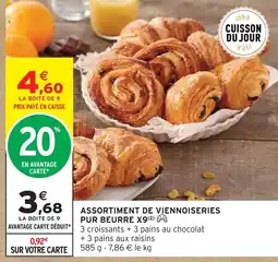 Intermarché Assortiment de viennoiseries pur beurre x9 offre