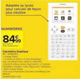 Carrefour Drive Numworks - calculatrice graphique offre