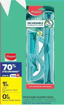 Carrefour Drive Maped - kit de tracge incassable 4 pieces offre