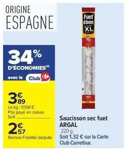 Argal - saucisson sec fuet