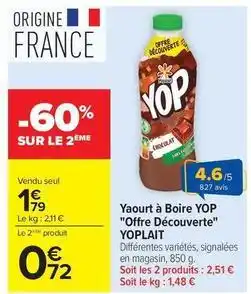 Carrefour Drive Yoplait - yaourt à boire yop offre découverte offre