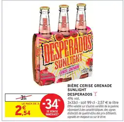 Intermarché Desperados bière cerise grenade sunlight offre