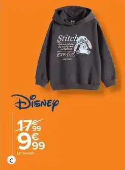 Carrefour Drive Disney - sweat garçon offre