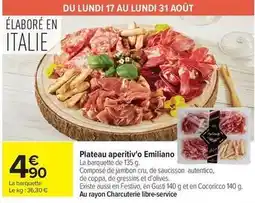 Carrefour Drive Plateau aperitiv'o emiliano offre