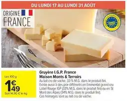 Carrefour Drive Fini - gruyère i.g.p. france offre