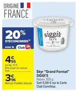 Carrefour Drive Skyr grand format offre