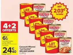 Carrefour Drive William saurin - cassoulet mitonné lot familial offre