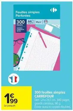 Carrefour Drive Carrefour - feuilles simples perforées offre