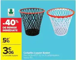 Carrefour Drive Dim - corbeille à papier basket offre