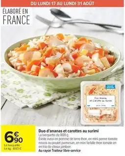Carrefour Drive Duo d'ananas et carottes au surimi offre