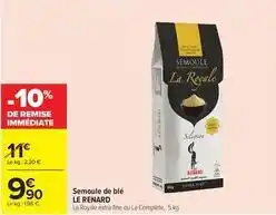 Carrefour Drive Le renard - semoule de blé offre