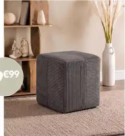 b&m Pouf carré en velours côtelé offre