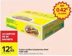 Carrefour Drive Carton nouilles instantanées halal offre