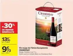 Carrefour Drive Cramoisay - vin rouge de l'union européenne offre