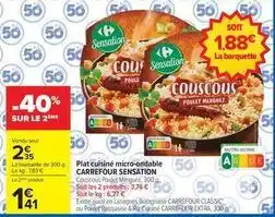 Carrefour Drive Carrefour - plat cuisiné micro-ondable offre