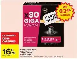 Carrefour Drive Carte noire - capsules de café offre