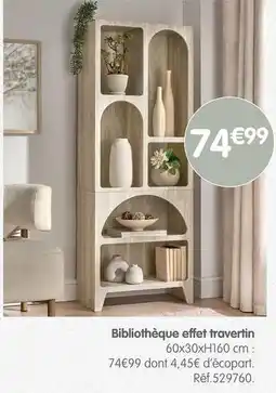 b&m Bibliothèque effet travertin offre