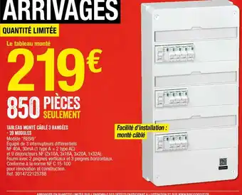Brico Dépôt Tableau monté câblé 3 rangées - 39 modules offre