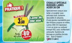 Outiror Cisaile speciale buisson lames acier offre