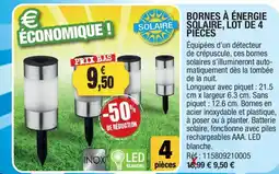 Outiror Bornes a energie solaire lot de 4 pieces offre