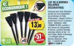 Outiror Lot de 6 bornes solaires decoratives offre
