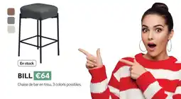 Meubles Crack BILL Chaise de bar en tissu offre