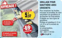 Outiror Grillage pour gouttiere avec crochets offre